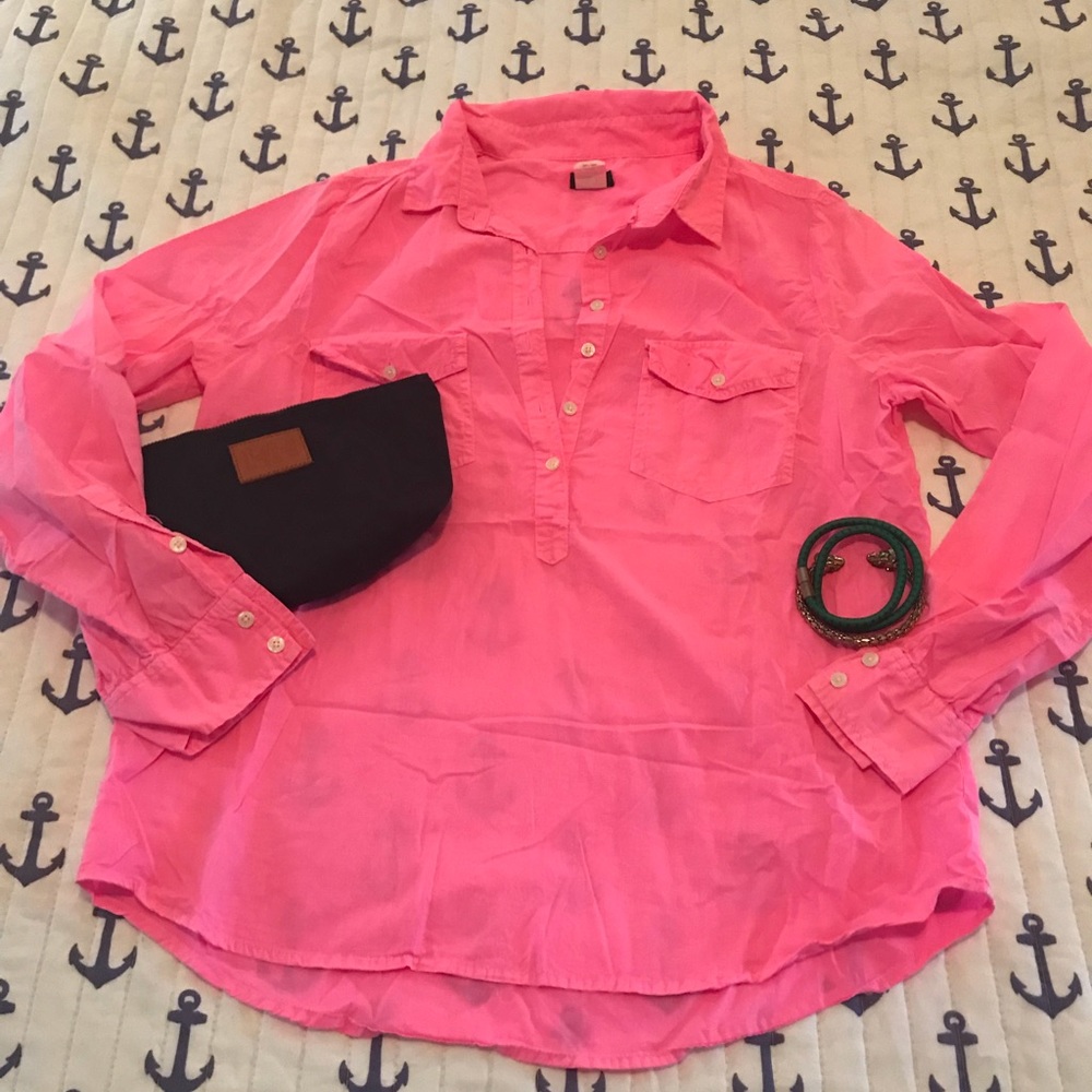 FUN J crew Hot Pink Popover - size M